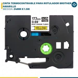 CINTA TERMOCONTRAIBLE PARA ROTULADOR BROTHER 24MM X 1.5M AMARILLO