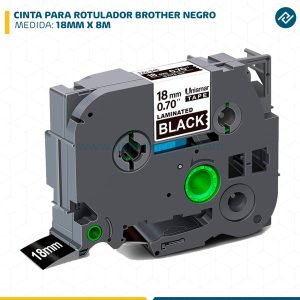 CINTA PARA ROTULADOR BROTHER 18MM X 8M NEGRO