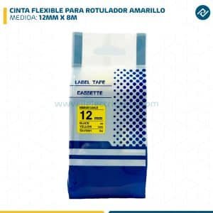 CINTA FLEXIBLE PARA ROTULADOR BROTHER12MM X 8M AMARILLO