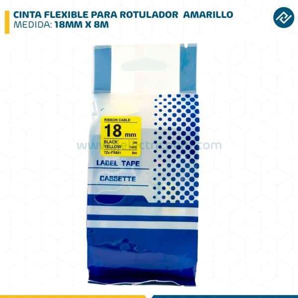 CINTA FLEXIBLE PARA ROTULADOR BROTHER 18MM X 8M AMARILLO