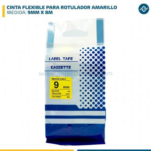 CINTA FLEXIBLE PARA ROTULADOR BROTHER 9MM X 8M AMARILLO