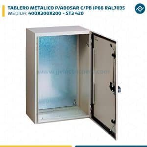 TABLERO METALICO P/ADOSAR DE 400X300X200 MM C/PB IP66 RAL7035