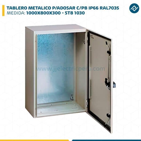 TABLERO METALICO P/ADOSAR DE 1000X800X300 MM C/PB IP66 RAL7035