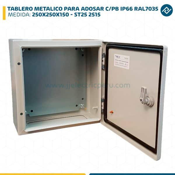 TABLERO METALICO PARA ADOSAR DE 250X250X150 MM C/PB IP66 RAL7035