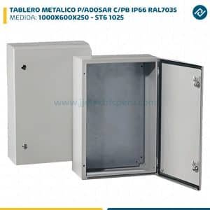 TABLERO METALICO P/ADOSAR DE 1000X600X250 MM C/PB IP66 RAL7035