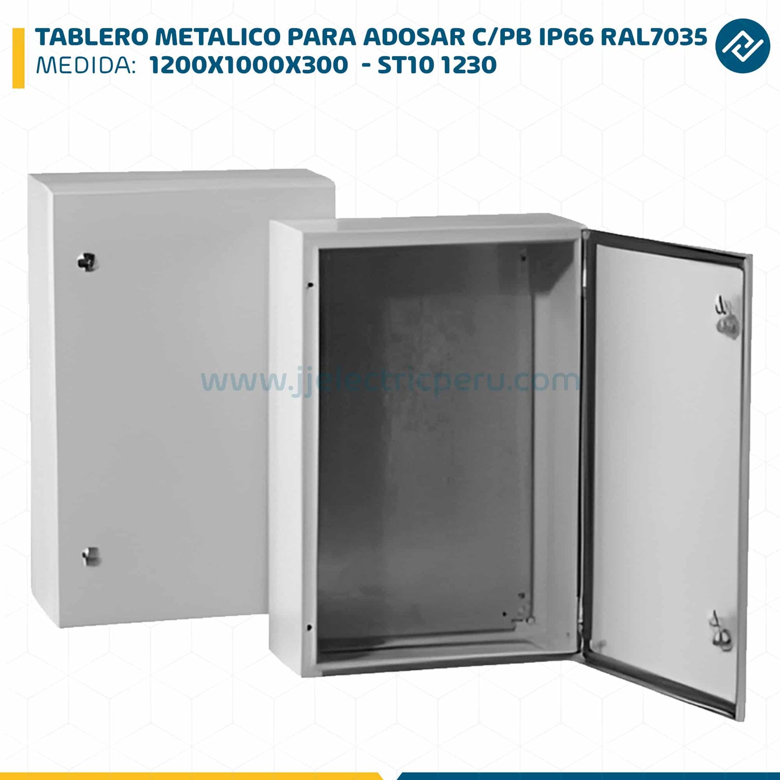 TABLERO METALICO PARA ADOSAR DE 1200X1000X300 MM C/PB IP66 RAL7035