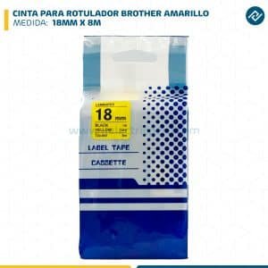 CINTA PARA ROTULADOR BROTHER 18MM X 8M AMARILLO