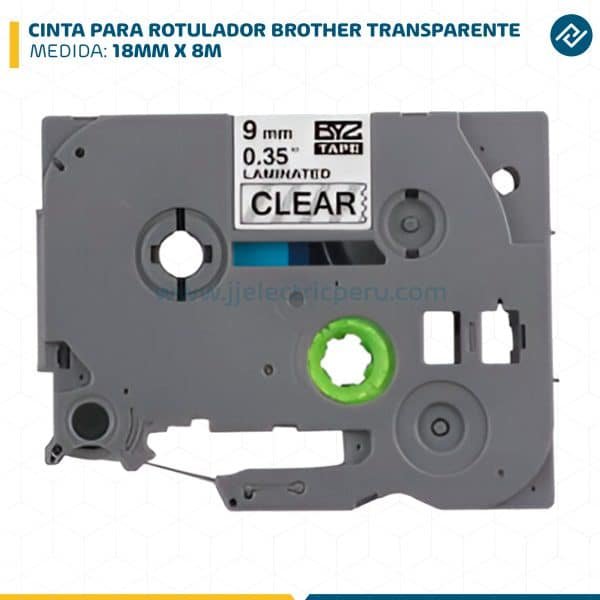 CINTA PARA ROTULADOR BROTHER 18MM X 8M TRANSPARENTE