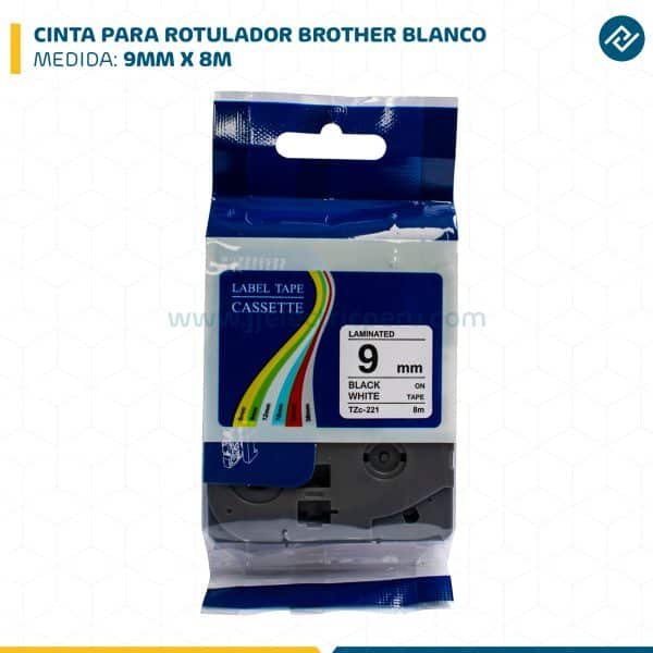 CINTA PARA ROTULADOR BROTHER 9MM X 8M BLANCO