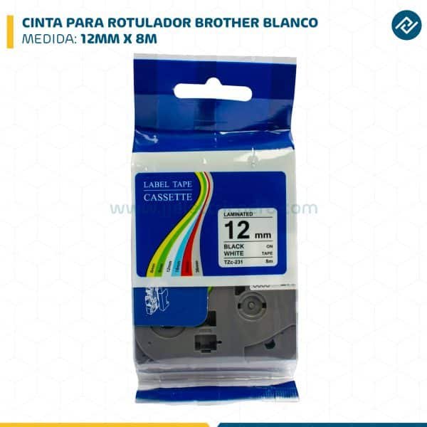 CINTA PARA ROTULADOR BROTHER 12MM X 8M BLANCO