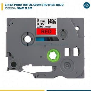 CINTA PARA ROTULADOR BROTHER 9MM X 8M ROJO