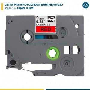 CINTA PARA ROTULADOR BROTHER 18MM X 8M ROJO