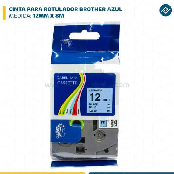 CINTA PARA ROTULADOR BROTHER 12MM X 8M AZUL