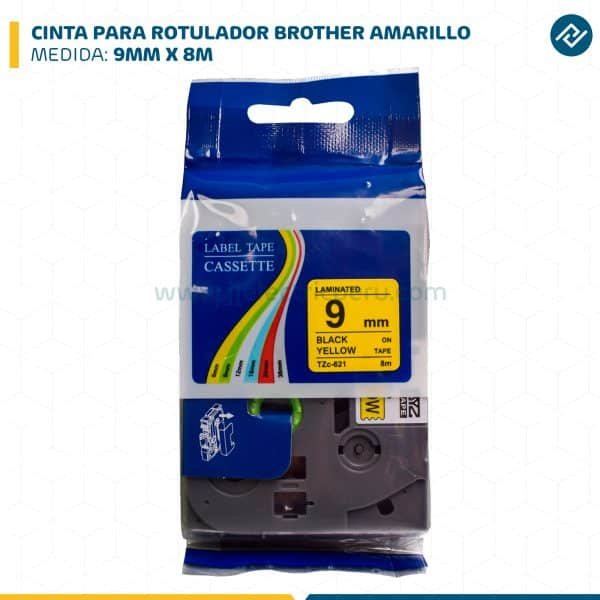 CINTA PARA ROTULADOR BROTHER 9MM X 8M AMARILLO