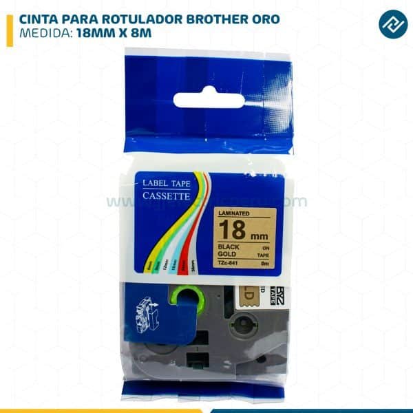 CINTA PARA ROTULADOR BROTHER 18MM X 8M ORO