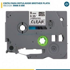 CINTA PARA ROTULADOR BROTHER 9MM X 8M PLATA