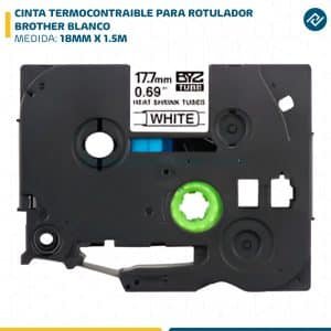 CINTA TERMOCONTRAIBLE PARA ROTULADOR BROTHER 18MM X 1.5M BLANCO