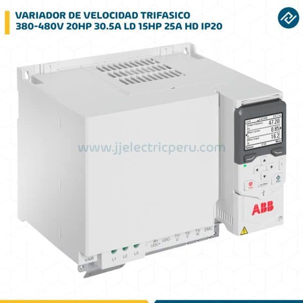 VARIADOR DE VELOCIDAD TRIF.380-480V 20HP 30.5A LD 15HP 25A HD IP20 ACS480-04-033A-4