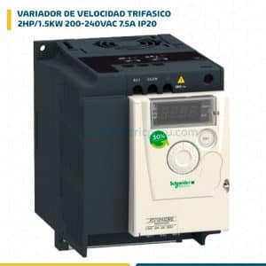 VARIADOR DE VELOCIDAD TRIF.2HP/1.5KW 200-240VAC 7.5A IP20 ATV12HU15M3
