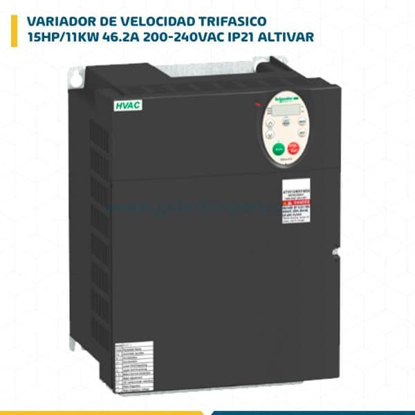 VARIADOR DE VELOCIDAD TRIF.15HP/11KW 46.2A 200-240VAC IP21 ALTIVAR ATV212HD11M3X