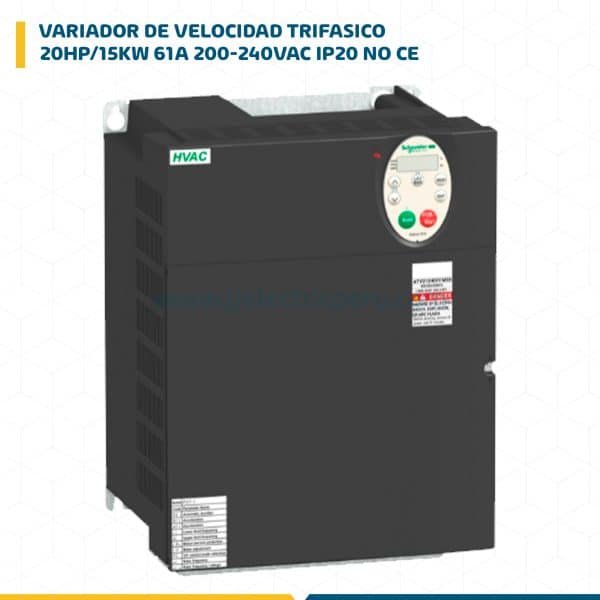 VARIADOR DE VELOCIDAD TRIF.20HP/15KW 61A 200-240VAC IP20 NO CE ATV212HD15M3X