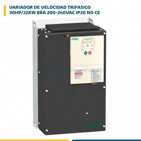 VARIADOR DE VELOCIDAD TRIF.30HP/22KW 88A 200-240VAC IP20 NO CE ATV212HD22M3X