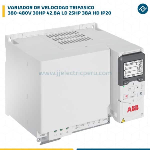 VARIADOR DE VELOCIDAD TRIF.380-480V 30HP 42.8A LD 25HP 38A HD IP20 ACS480-04-046A-4
