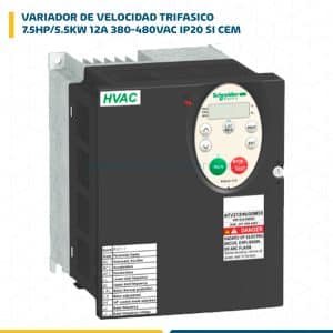 VARIADOR DE VELOCIDAD TRIF.7.5HP/5.5KW 12A 380-480VAC IP20 SI CEM ATV212HU55N4