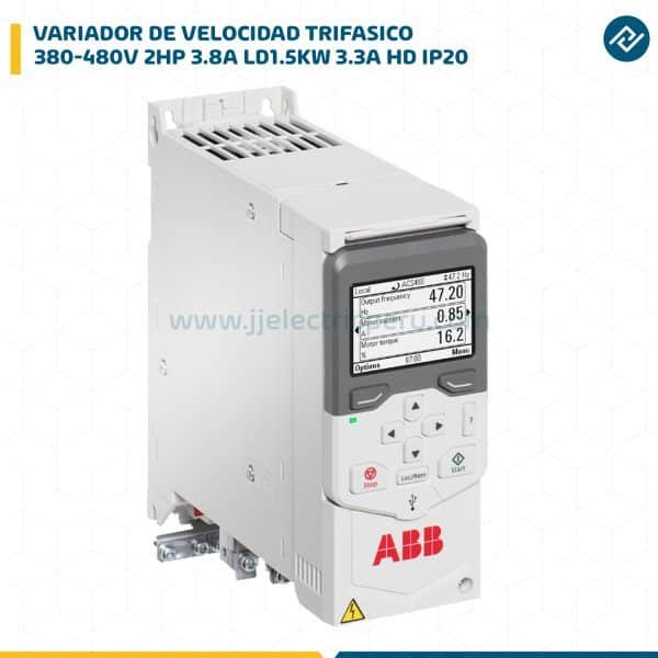 VARIADOR DE VELOCIDAD TRIF.380-480V 2HP 3.8A LD1.5KW 3.3A HD IP20 ACS480-04-04A1-4