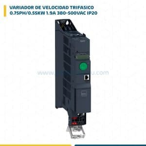 VARIADOR DE VELOCIDAD TRIF.0.75PH/0.55KW 1.9A 380-500VAC IP20 BOOK CONTROL VARI ATV320U06N4B