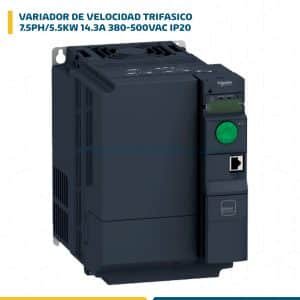 VARIADOR DE VELOCIDAD TRIF.7.5PH/5.5KW 14.3A 380-500VAC IP20 ALTIVAR ATV320U55N4B