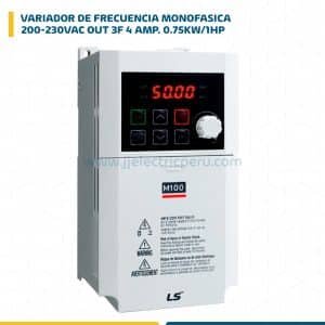VARIADOR DE FREC. MONOFASICO IN 1F 200-230VAC OUT 3F 4 AMP. 0.75KW/1HP LSLV0008M100-1EOFNS