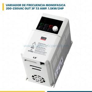 VARIADOR DE FREC. MONOFASICO IN 1F 200-230VAC OUT 3F 7.5 AMP. 1.5KW/2HP LSLV0015M100-1EOFNS