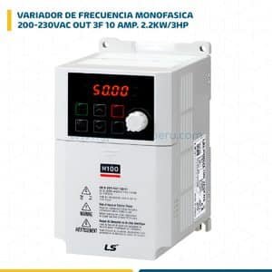 VARIADOR DE FREC. MONOFASICO IN 1F 200-230VAC OUT 3F 10 AMP. 2.2KW/3HP LSLV0022M100-1EOFNS