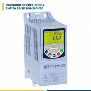 VARIADOR FRECUENCIA 2HP 7A 3F/3F 200-240VAC SIN TRANS. DE FRENADO SIN MODULO PLUG-IN CFW500A07P0T2NB20H00G2