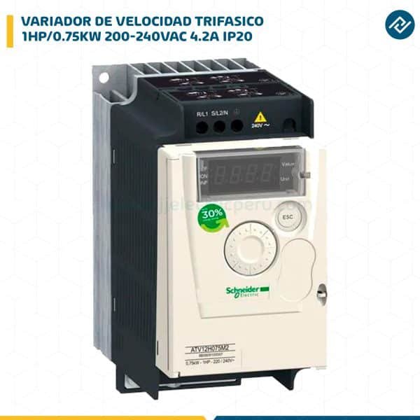 VARIADOR DE VELOCIDAD TRIF.1HP/0.75KW 200-240VAC 4.2A IP20 ALTIVAR ATV12H075M3