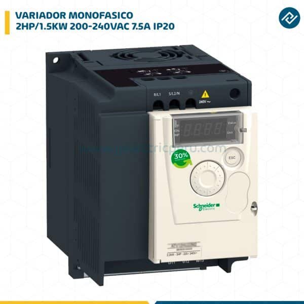 VARIADOR MONOFASICO 2HP/1.5KW 200-240VAC 7.5A IP20 ALTIVAR ATV12HU15M2