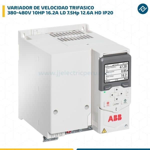 VARIADOR DE VELOCIDAD TRIF.380-480V 10HP 16.2A LD 7.5Hp 12.6A HD IP20 ACS480-04-018A-4