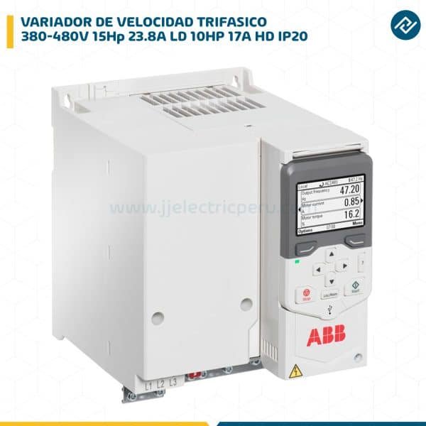 VARIADOR DE VELOCIDAD TRIF.380-480V 15Hp 23.8A LD 10HP 17A HD IP20 ACS480-04-026A-4