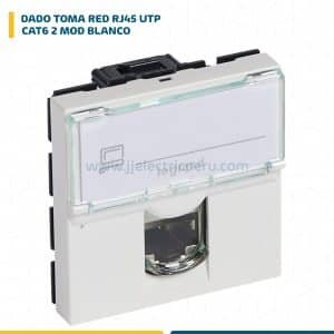 DADO TOMA RED RJ45 UTP CAT6 2 MOD BLANCO MOSAIC 076564 LEGRAND
