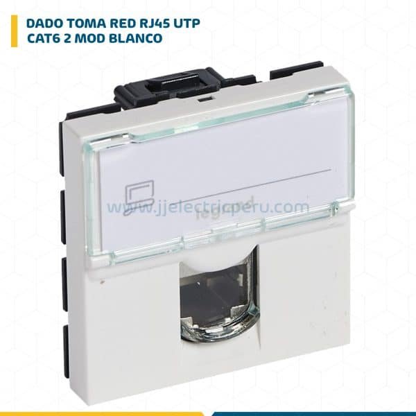 DADO TOMA RED RJ45 UTP CAT6 2 MOD BLANCO MOSAIC 076564 LEGRAND