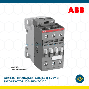 CONTACTOR 38A(AC3) 50A(AC1) 690V 3P S/CONTACTOS 100-250VAC/DC CODIGO: 1SBL297001R1300