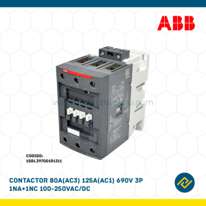 CONTACTOR 80A(AC3) 125A(AC1) 690V 3P 1NA+1NC 100-250VAC/DC CODIGO: 1SBL397001R1311
