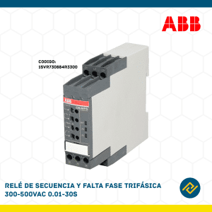 RELE DE SECUENCIA Y FALTA FASE TRIFASICA 300-500VAC 0.01-30S CODIGO: 1SVR730884R3300