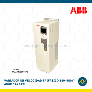 VARIADOR DE VELOCIDAD TRIFASICO 380-480V 40HP 59A IP21 CODIGO: 3AUA0000080498