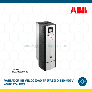 VARIADOR DE VELOCIDAD TRIFASICO 380-500V 60HP 77A IP21 CODIGO: 3AUA0000090440