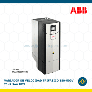 VARIADOR DE VELOCIDAD TRIFASICO 380-500V 75HP 96A IP21 CODIGO: 3AUA0000090441