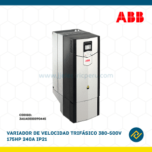 VARIADOR DE VELOCIDAD TRIFASICO 380-500V 175HP 240A IP21 CODIGO: 3AUA0000090445