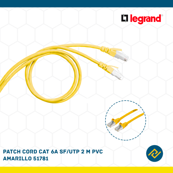 PATCH CORD CAT 6A SF/UTP 2 M PVC AMARILLO 51781