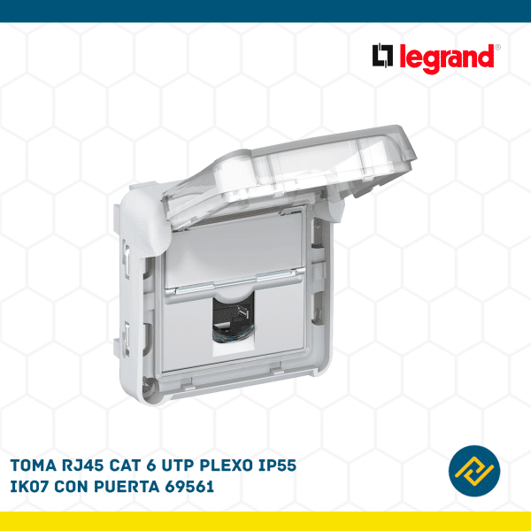 TOMA RJ45 CAT 6 UTP PLEXO IP55 IK07 CON PUERTA 69561